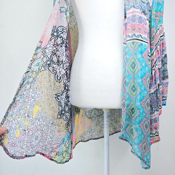 Anthropologie SAACHI Mystical Garden Open Front Ruffle Sleeve Kimono Cardigan - Picture 6 of 13